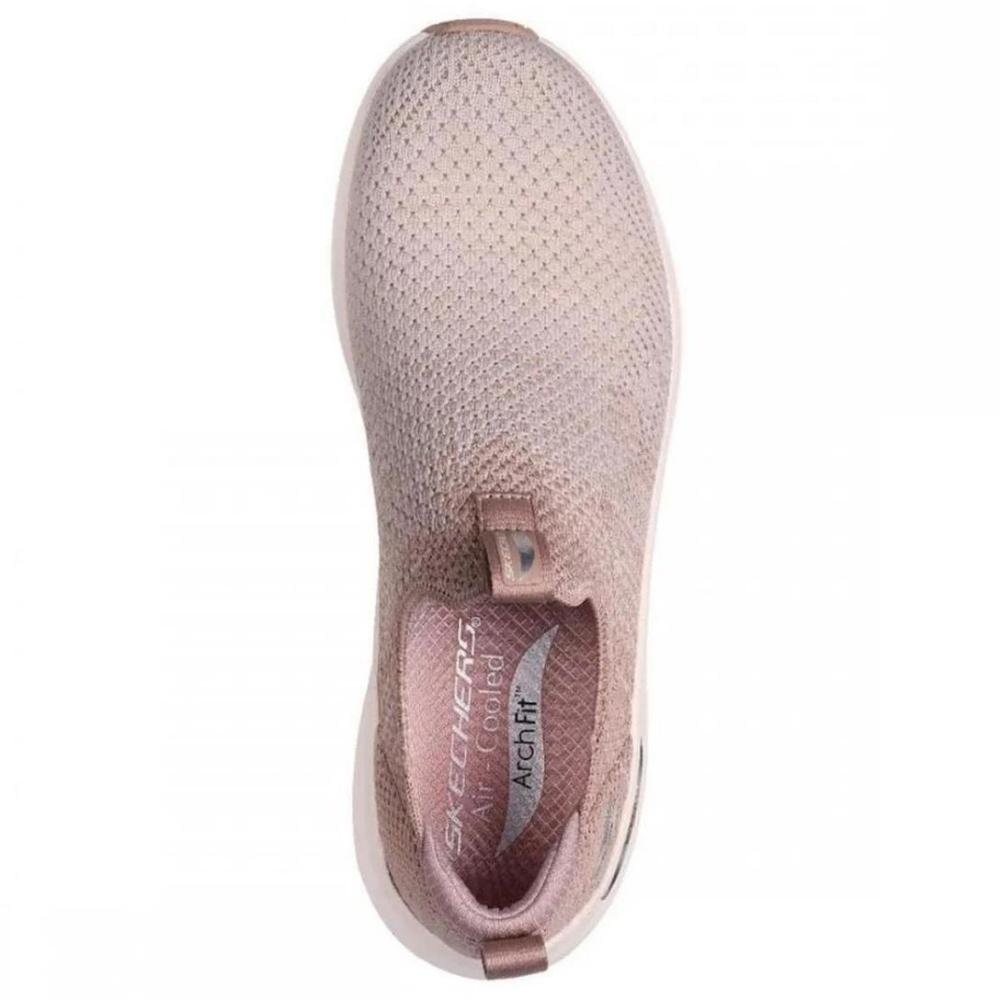 TÊNIS SKECHERS ARCH SLIP FEMININO FIT 2.0 150055 Nude/Branco 4
