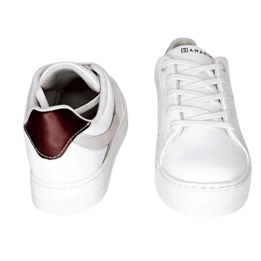 TÊNIS FLATFORM RAMARIM FEMININO 2593122 Branco/Nude/Bordô 4