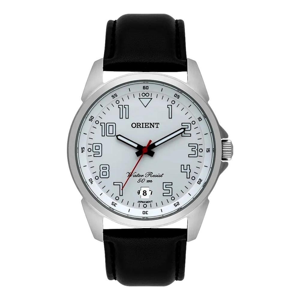 RELÓGIO ORIENT COURO MASCULINO MBSC1031S2PX Preto/Prata 1