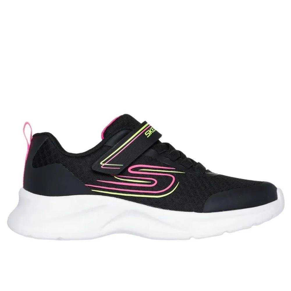 TÊNIS SKECHERS DYNAMATIC NONSTOP SPEED INFANTIL FEMININO 303577L Preto/Branco/Pink 2
