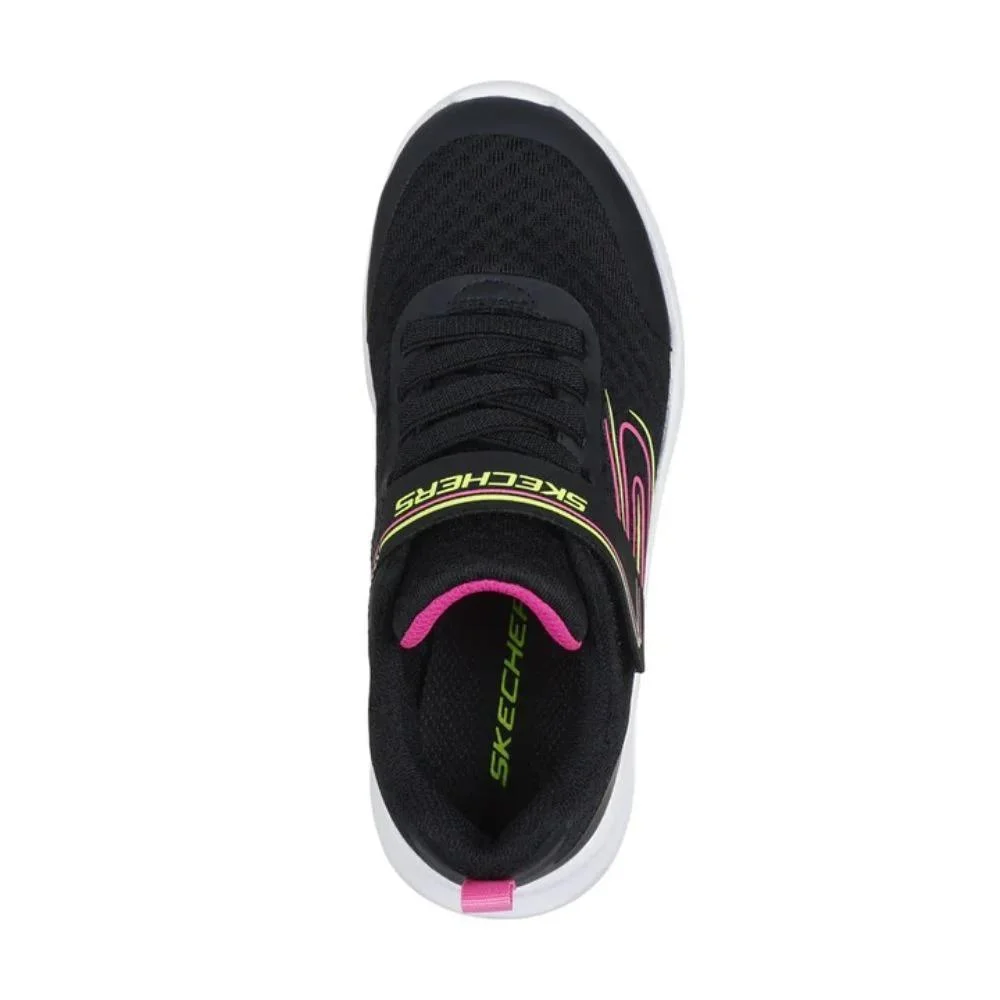 TÊNIS SKECHERS DYNAMATIC NONSTOP SPEED INFANTIL FEMININO 303577L Preto/Branco/Pink 4