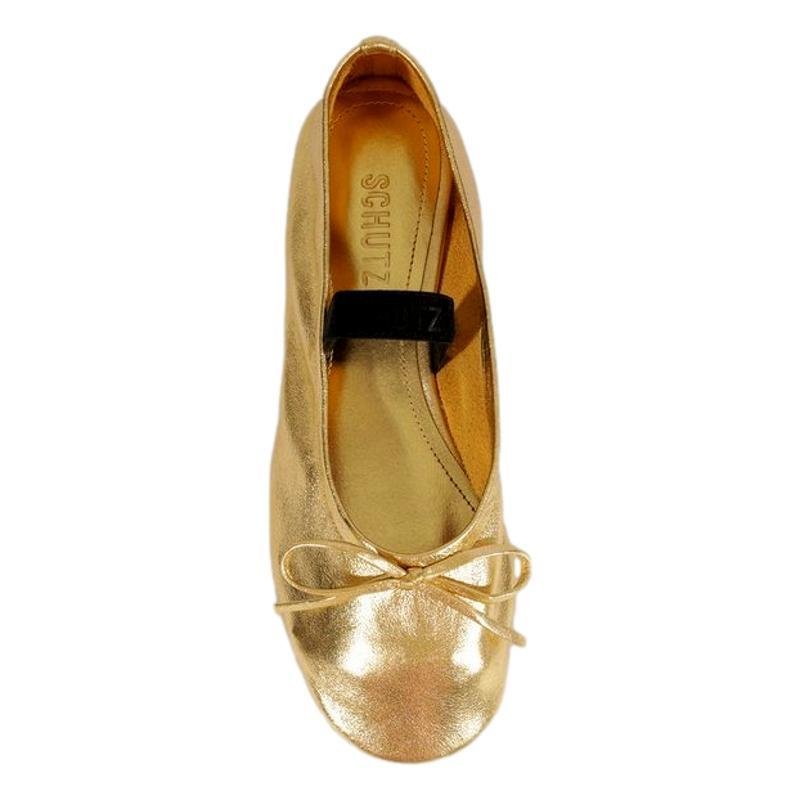 SAPATILHA SCHUTZ COURO FEMININO CLASSIC S219630060 Dourado/Preto 3