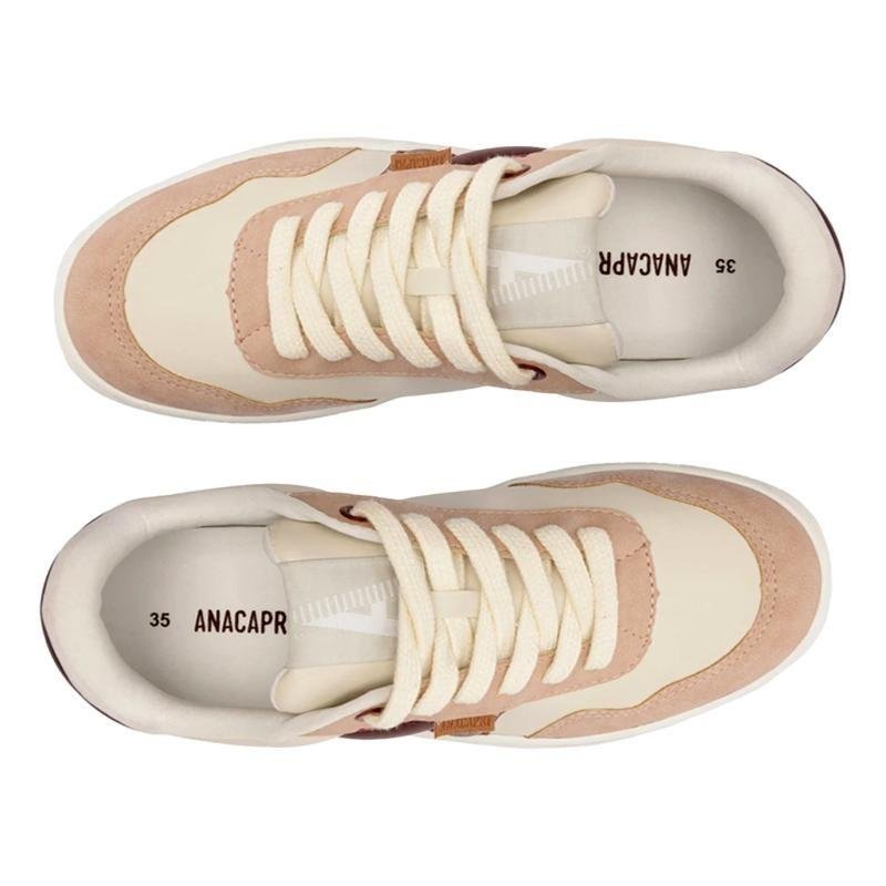 TÊNIS ANACAPRI AC1119 NOBUCK FEMININO C306500002 Branco Off/Rosé/Bordô 4
