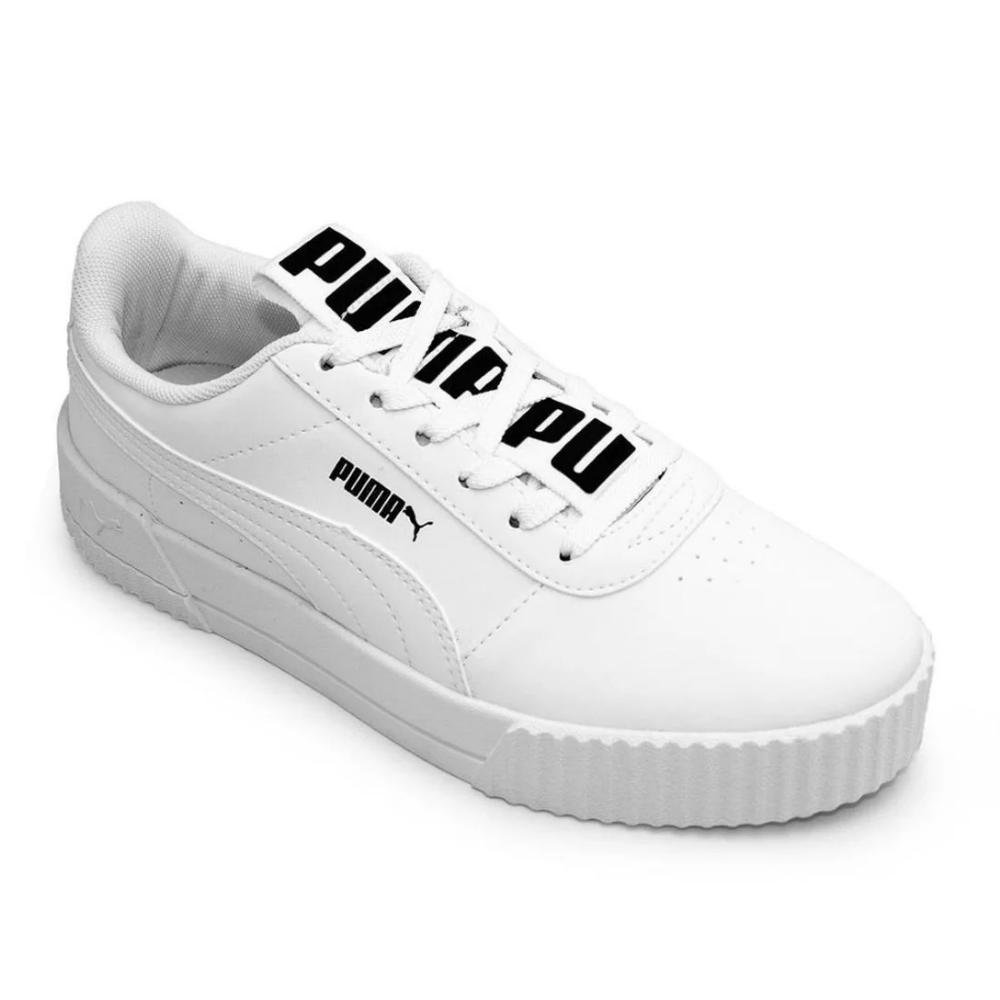 TÊNIS FEMININO PUMA CARINA BOLD BDP 384476 Branco/Preto 2