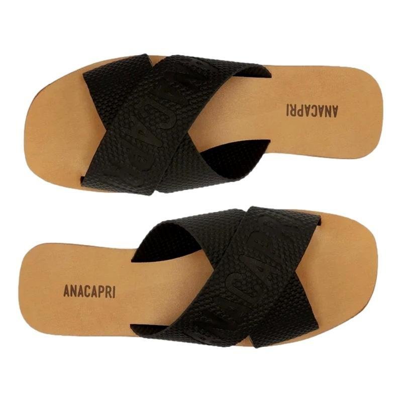 CHINELO ANACAPRI SLIDE TIRAS CRUZADAS FEMININO C303860002 Preto 4