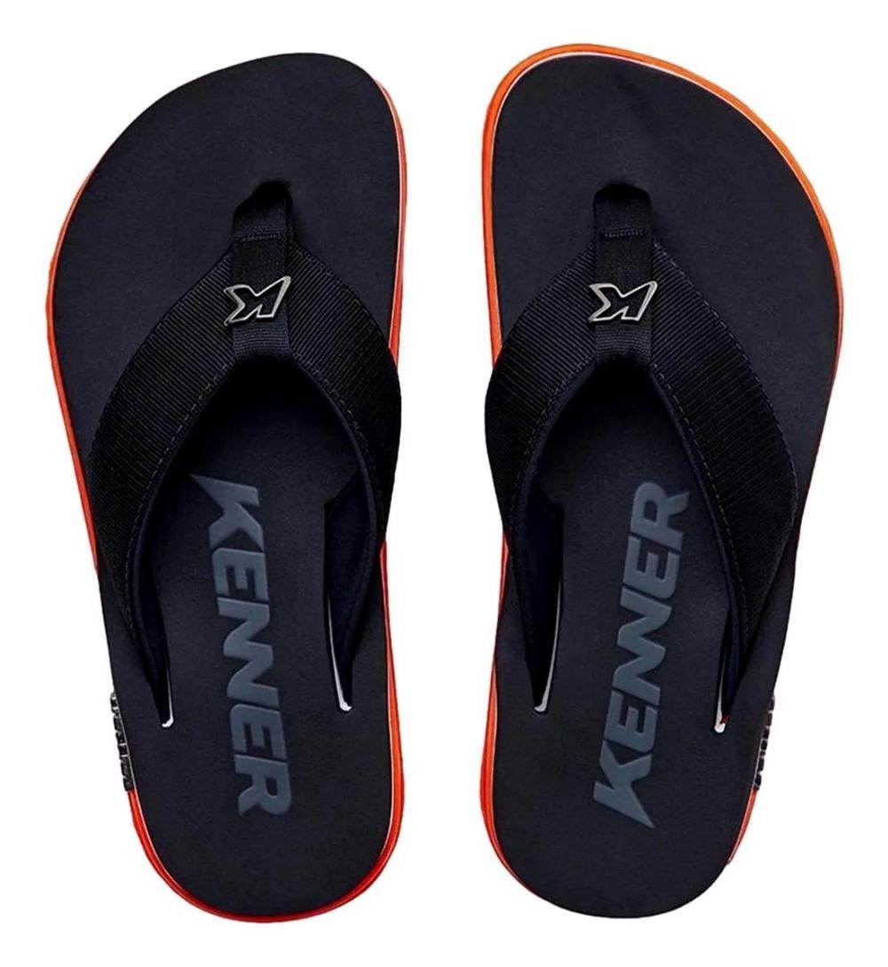 CHINELO KENNER KIVAH LINE MASCULINO DVD Preto/Branco/Laranja 2