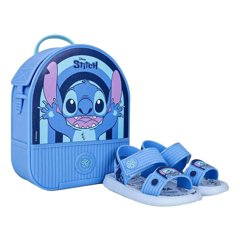 SANDALIA GRENDENE STITCH C/MOCHILA MENINO 23078/3 Azul Claro 5
