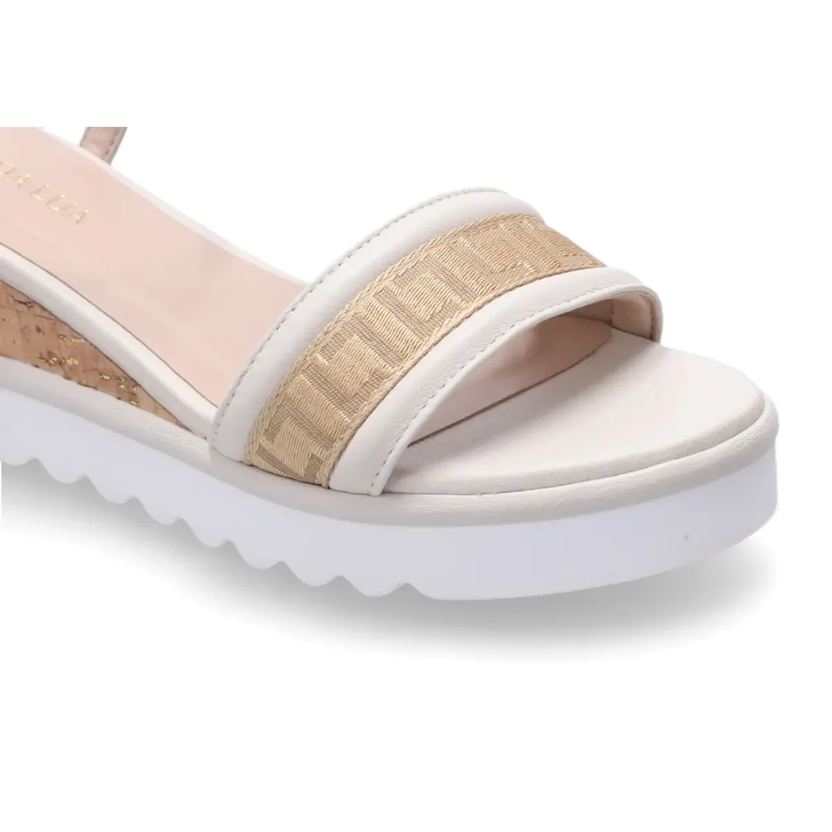 SANDÁLIA FEMININA LUZ DA LUA SAARA/GORGORAO 60430007 Panna/Ouro 4