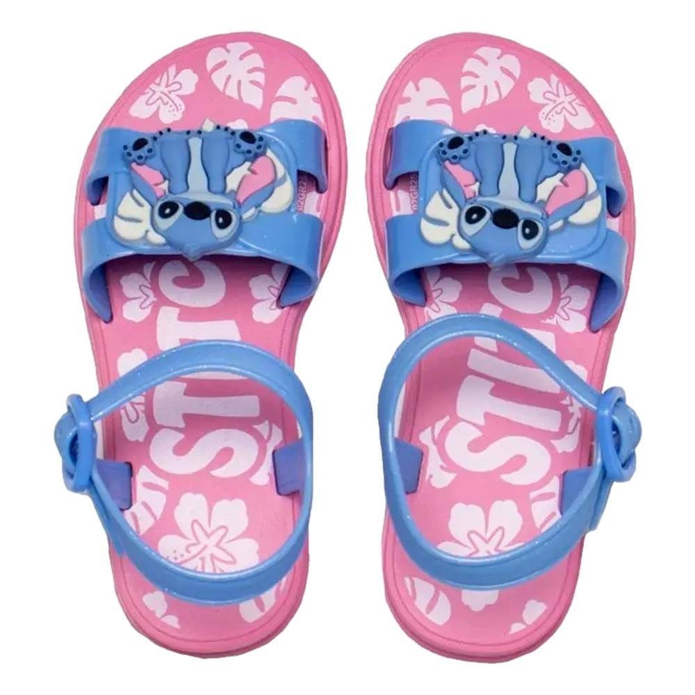 SANDÁLIA STITCH GRENDENE BRINDE PET SHOP MENINA 23321 Rosa/Azul 2