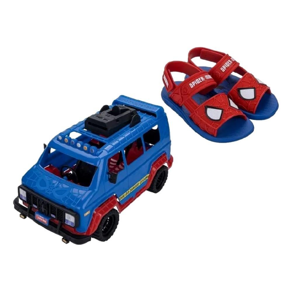 SANDÁLIA HOMEM ARANHA GRENDENE C/FURGAO MENINO 23222 Vermelho 4