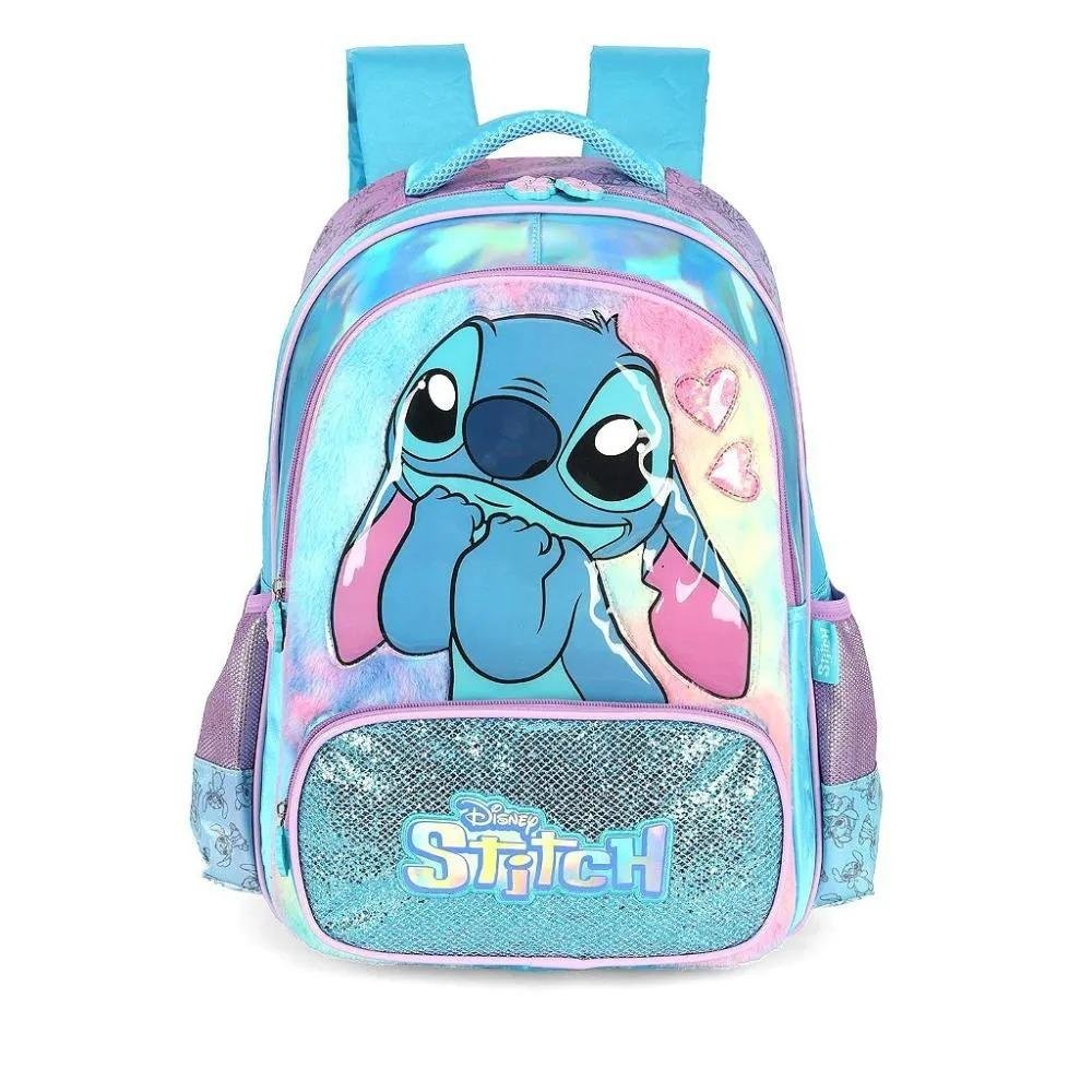 MOCHILA STITCH INFANTIL MENINA LUXCEL DE RODINHAS IC42412SC