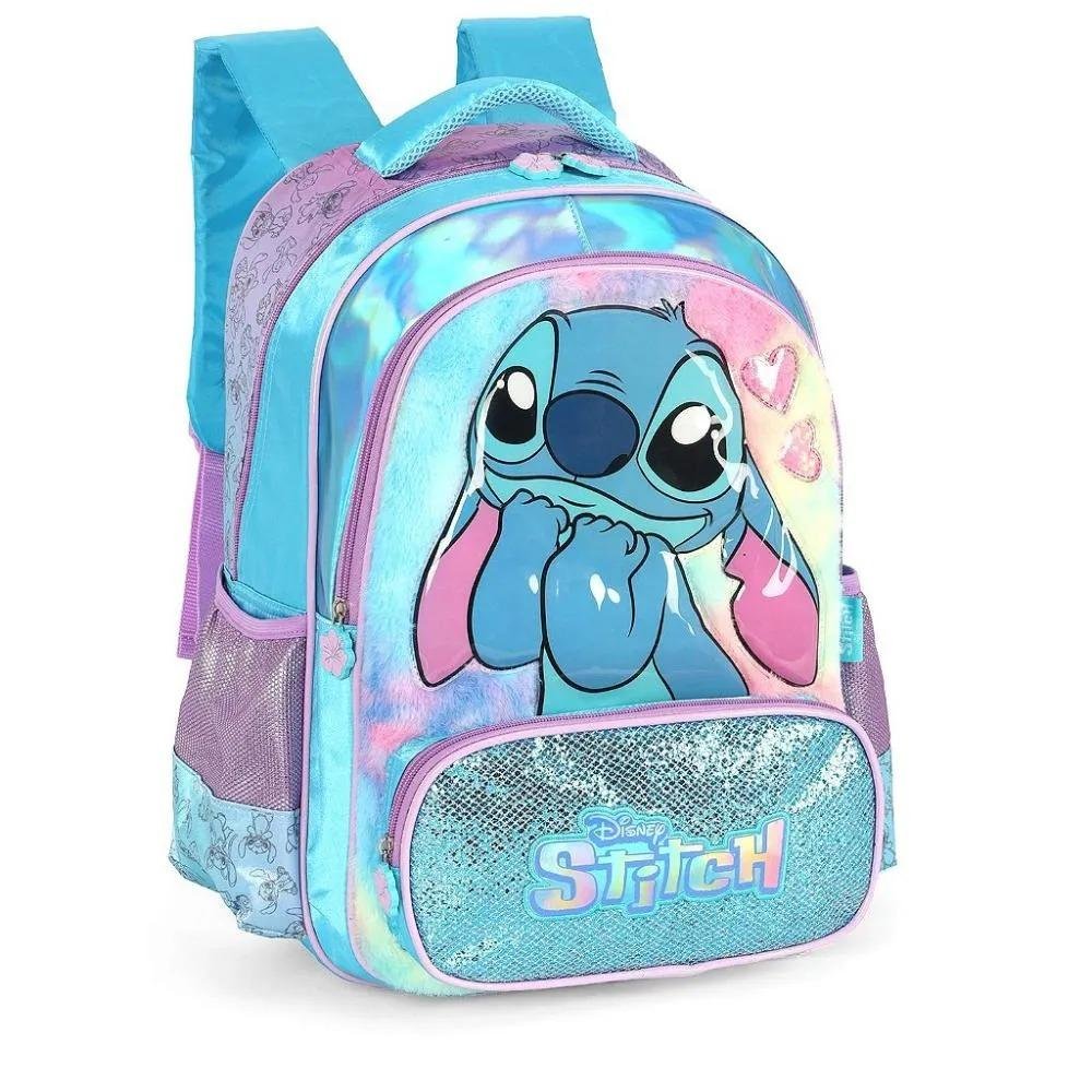MOCHILA STITCH INFANTIL MENINA LUXCEL DE RODINHAS IC42412SC Azul 2
