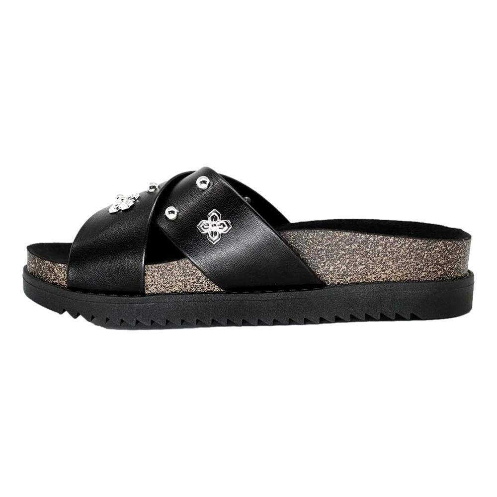 PAPETE MOLECA FLATFORM FEMININO 5500112 Preto/Prata 2