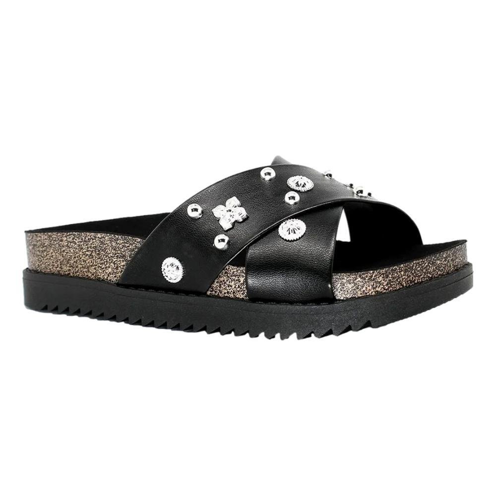 PAPETE MOLECA FLATFORM FEMININO 5500112 Preto/Prata 3