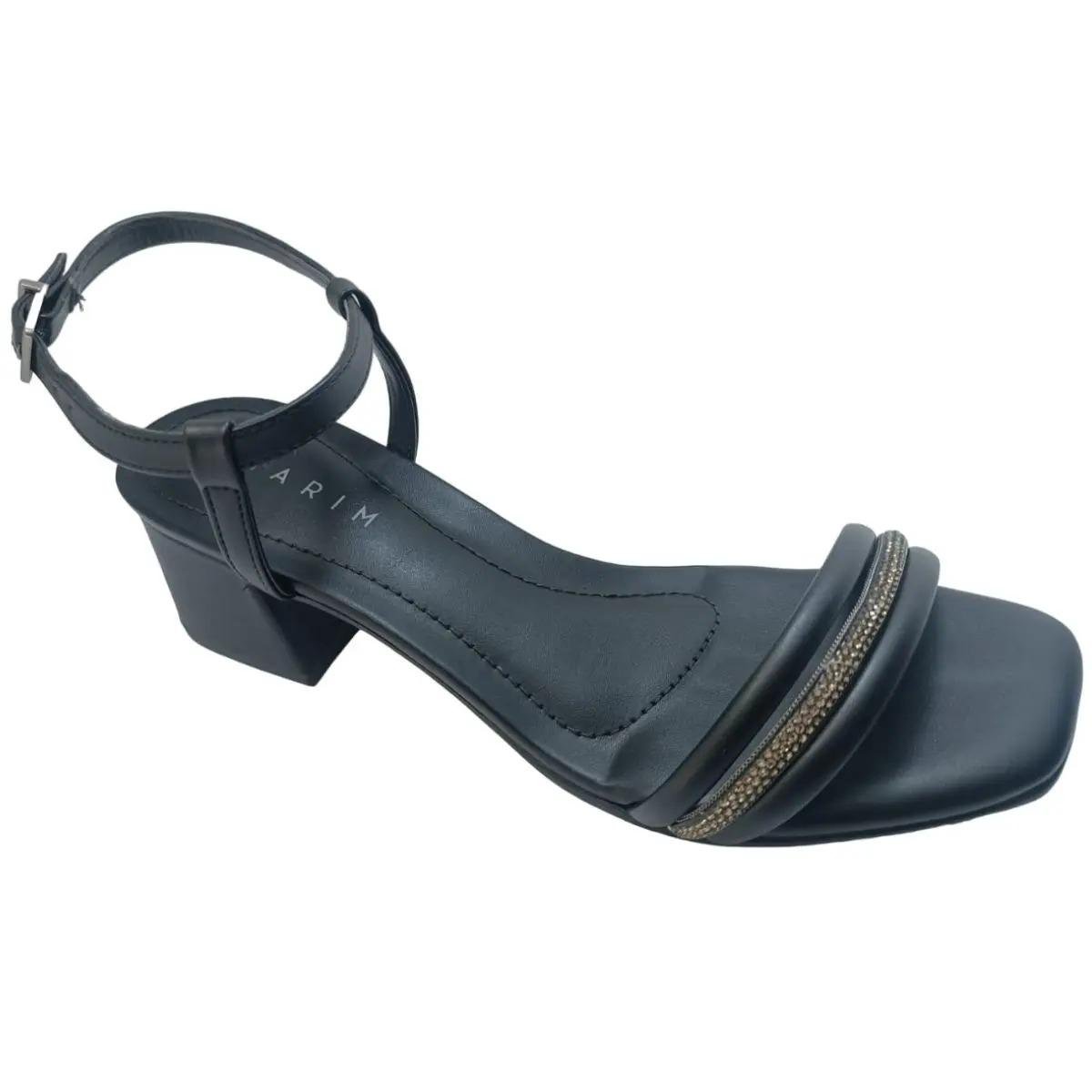 SANDÁLIA RAMARIM FEMININO STRASS 2530202 Preto 4