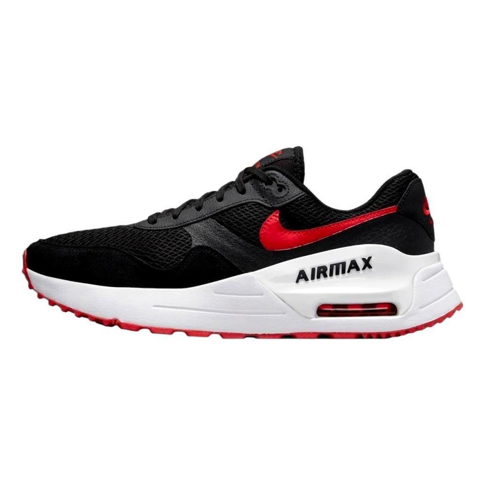 TÊNIS NIKE MASCULINO AIR MAX SYSTM DM9537 Preto/Vermelho 2