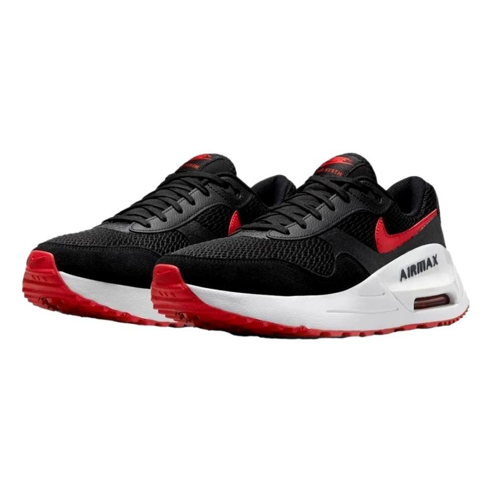 TÊNIS NIKE MASCULINO AIR MAX SYSTM DM9537 Preto/Vermelho 3