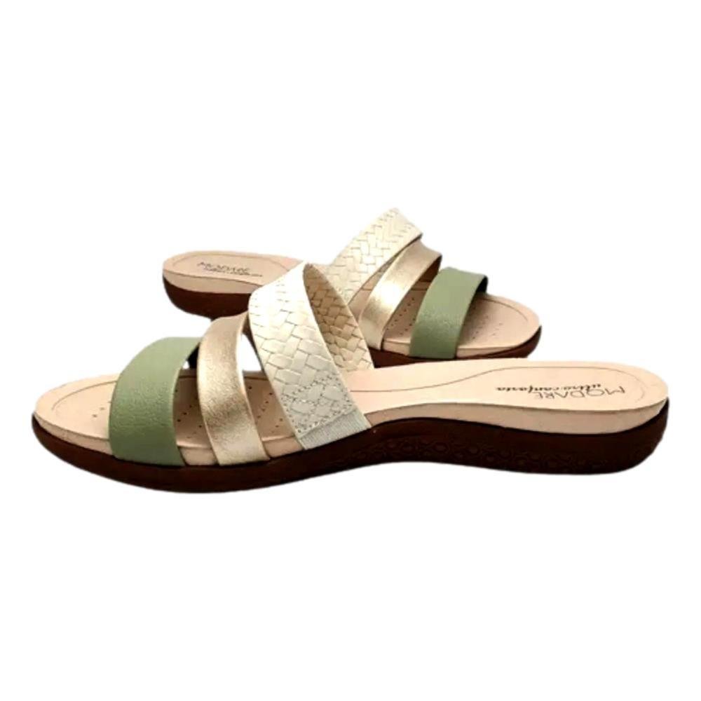 TAMANCO MODARE FEMININO 7125200 Creme/Dourado/Verde 3