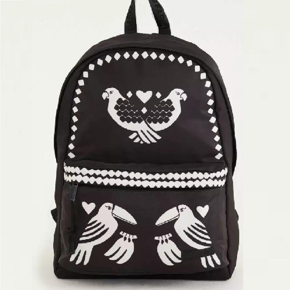 Mochila Farm Estampada Xodó Lenço Original Ref 78325904a Preto/Off White 4