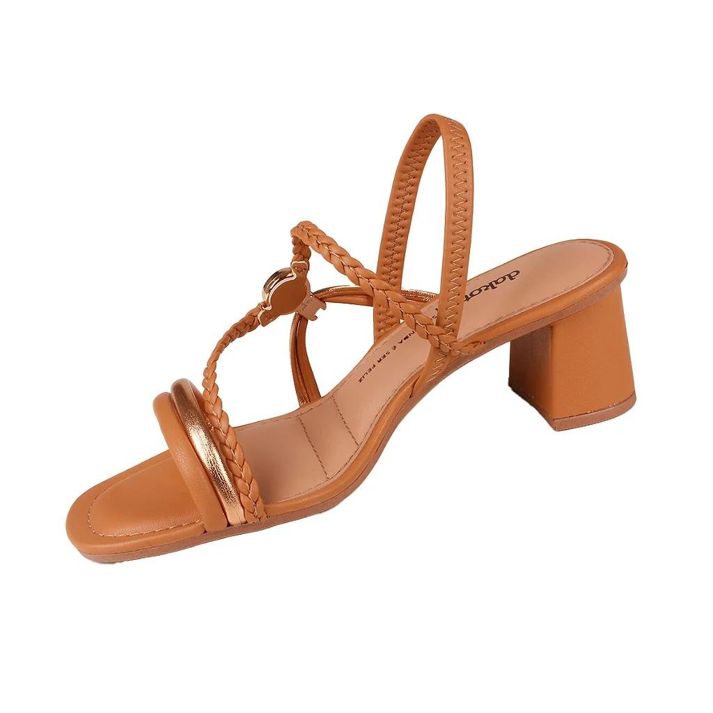 SANDALIA DAKOTA FEMININA Y9371 Caramelo/Dourado 2