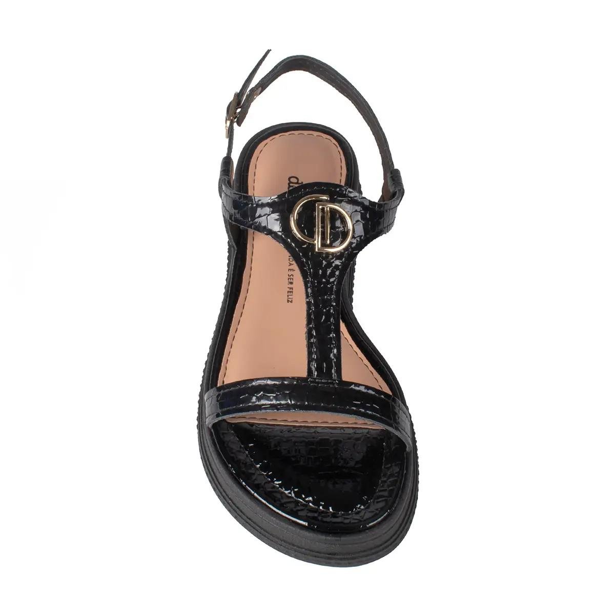 SANDALIA DAKOTA VERNIZ FEMININA Y9452 Preto 4