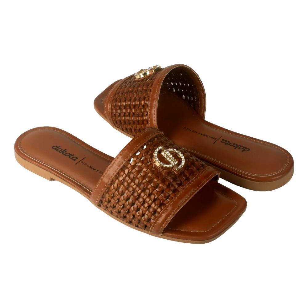 CHINELO DAKOTA SLIDE ARTESANAL FEMININO Y9933 Marrom 4