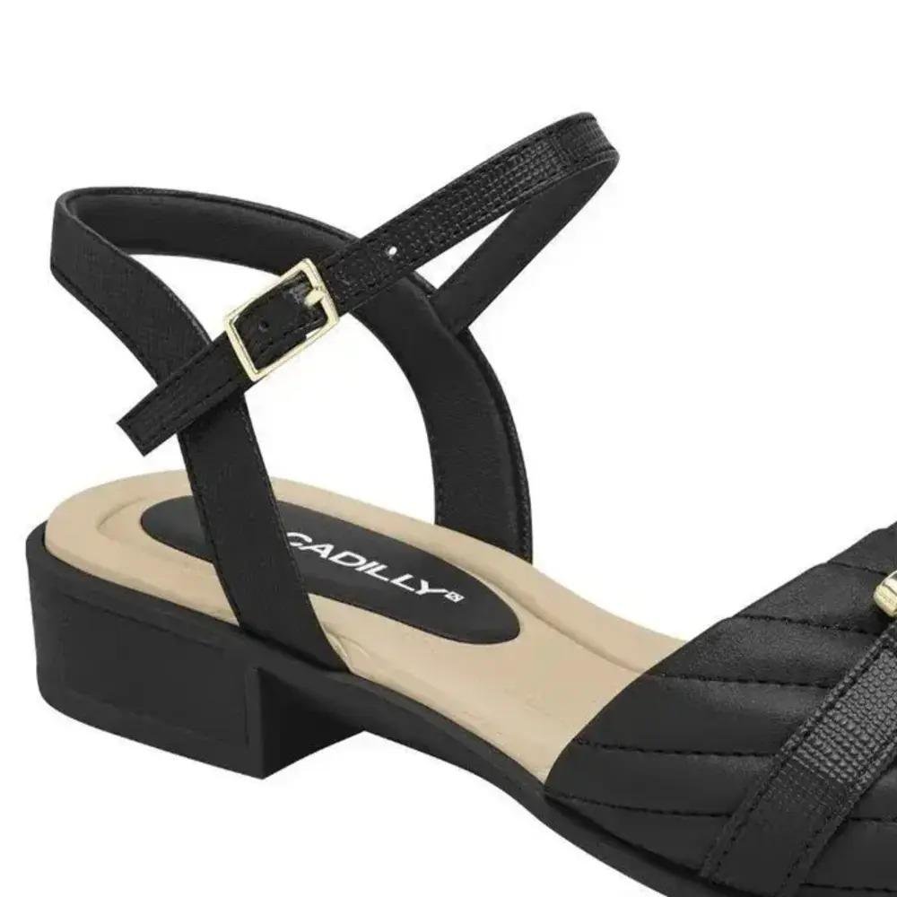 SANDÁLIA PICCADILLY FEMININA MATELASSE 590072 Preto 2