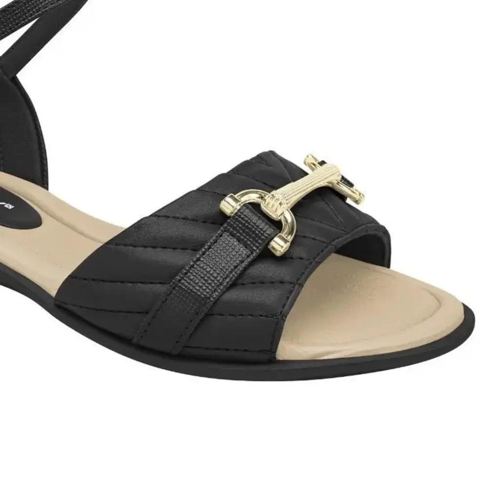 SANDÁLIA PICCADILLY FEMININA MATELASSE 590072 Preto 3