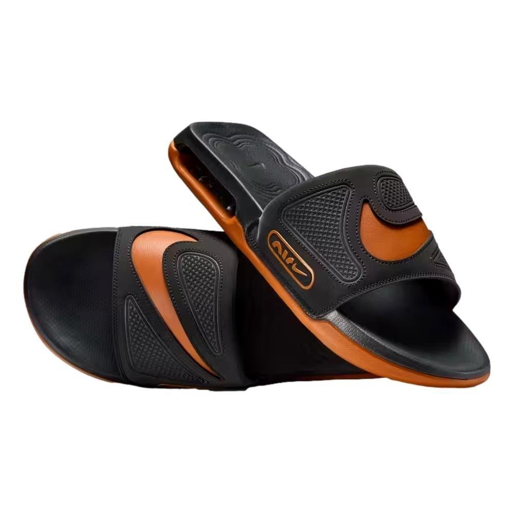 CHINELO NIKE SLIDE AIR MAX CIRRO MASCULINO DC1460 Preto/Laranja 4