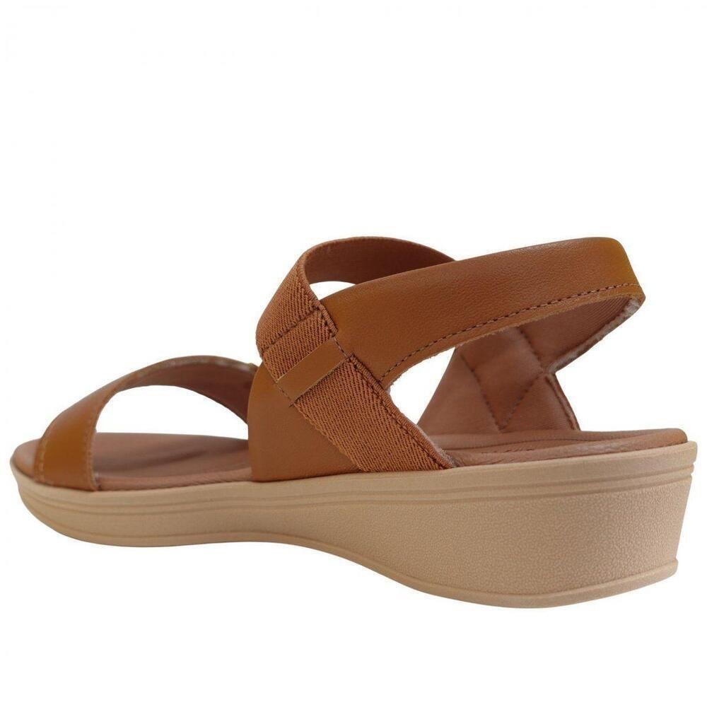 SANDÀLIA ANABELA FEMININA COURO USAFLEX UD04004 Caramelo 3