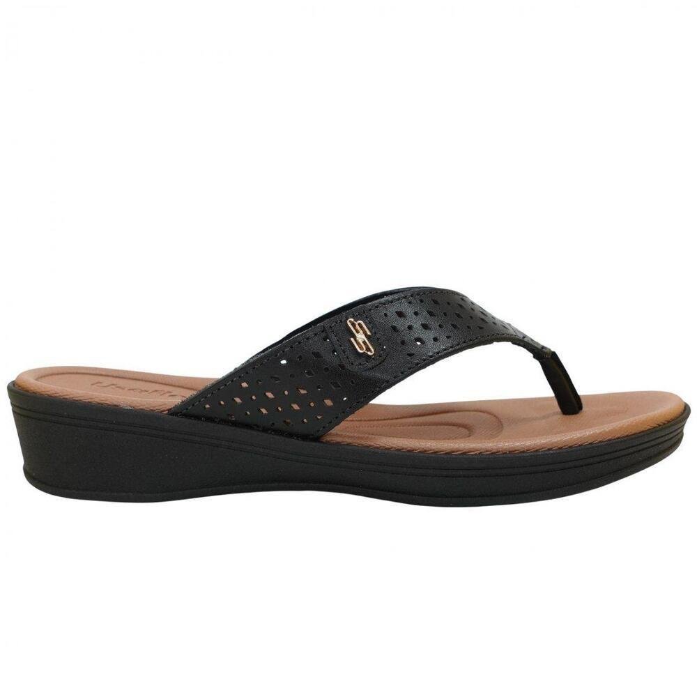 CHINELO ANABELA FEMININO COURO USAFLEX UD04001 Preto 1
