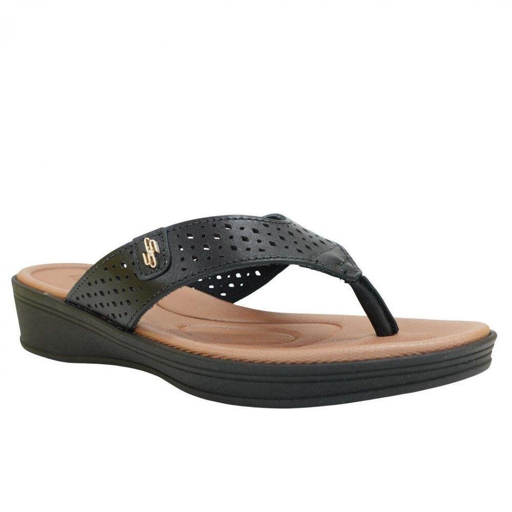 CHINELO ANABELA FEMININO COURO USAFLEX UD04001 Preto 2