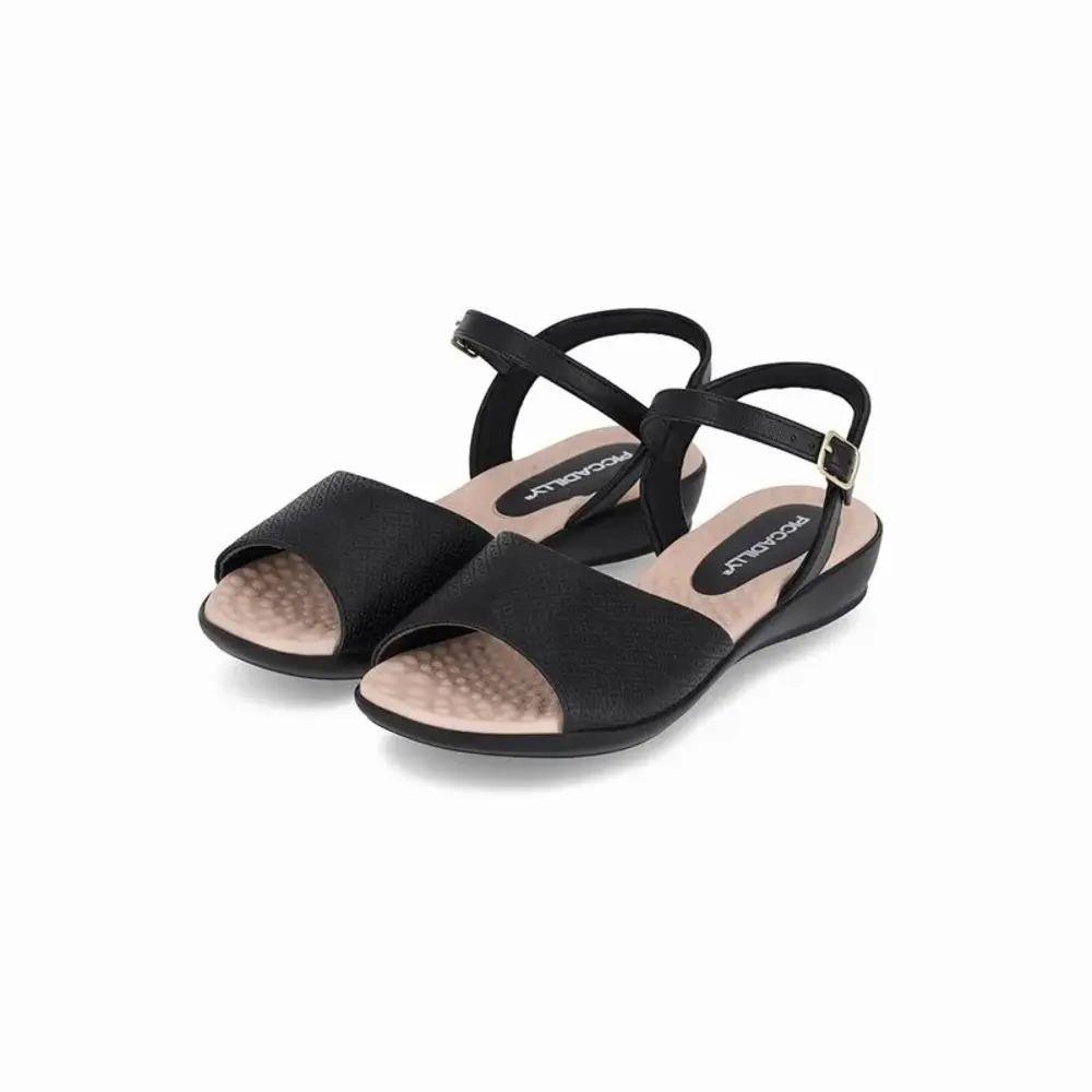 SANDÁLIA PICCADILLY ANABELA FEMININA PONTILHADA 500344 Preto 2