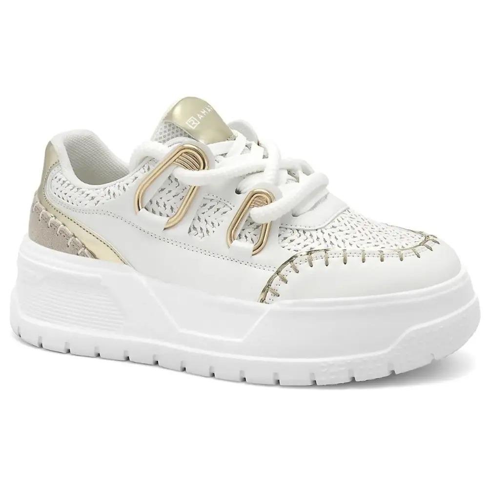 TÊNIS RAMARIM FLATFORM FEMININO 2576233 Branco/Dourado