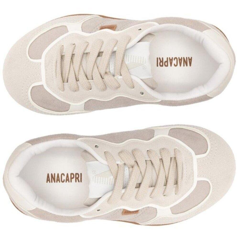 TÊNIS ANACAPRI FEMININO SUEDE TEC A25 C305790012/1 Bege/Cinza 3
