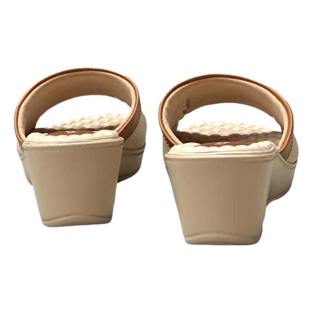 TAMANCO ANABELA PICCADILLY PONTILHADO FEMININO 540404 Bege/Marrom 4
