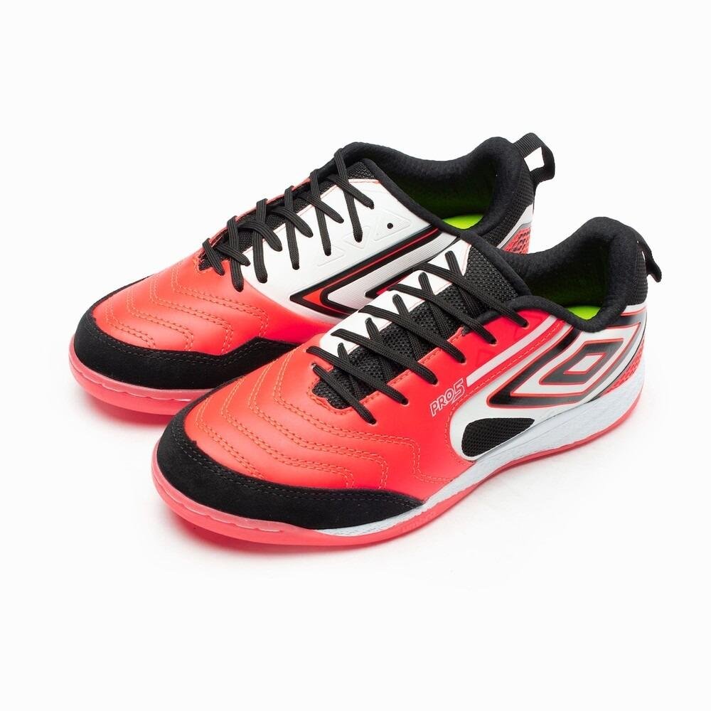 CHUTEIRA FUTSAL MASCULINA UMBRO PRO 5 BUMP U01FB041 Coral/Branco/Preto 4