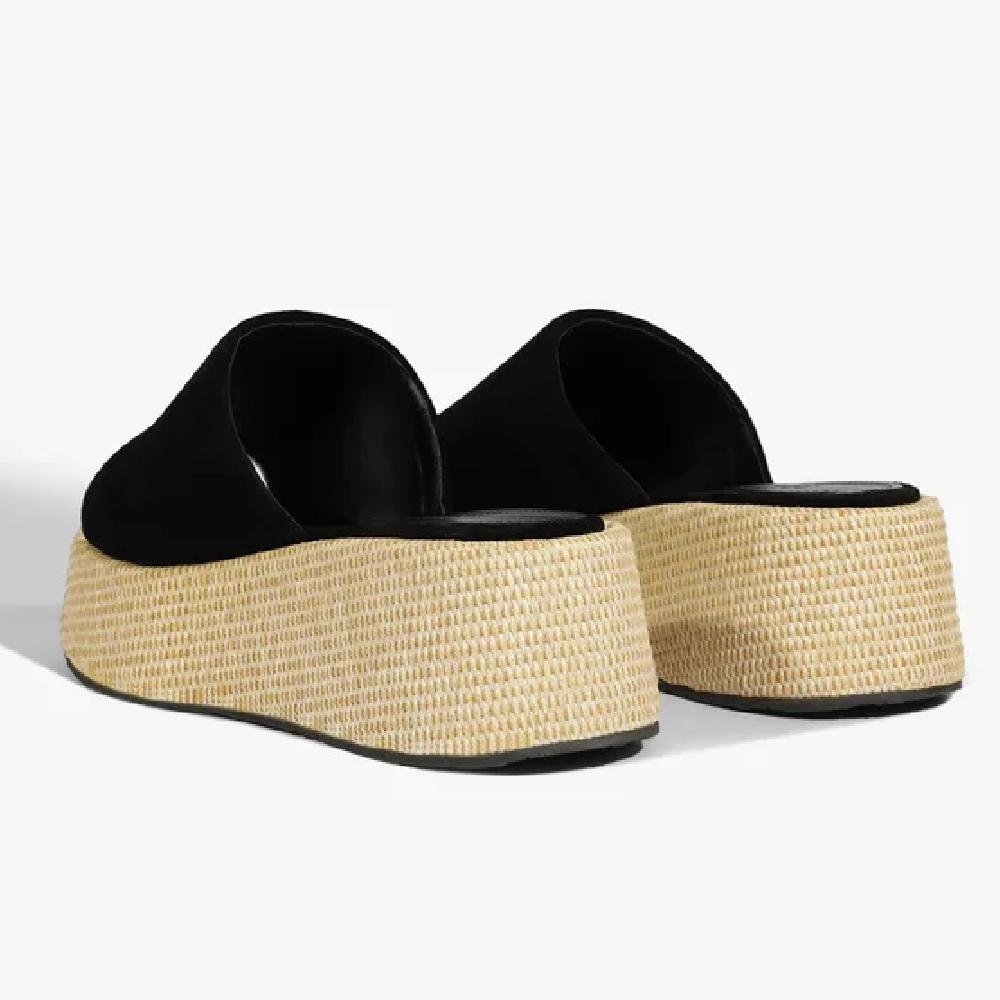 TAMANCO FLATFORM FEMININO SCHUTZ SUEDES224900001 Preto/Cru 3