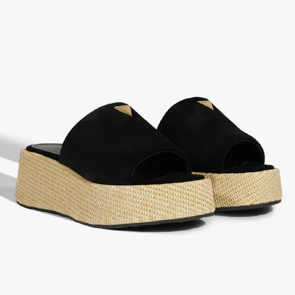 TAMANCO FLATFORM FEMININO SCHUTZ SUEDES224900001 Preto/Cru 2