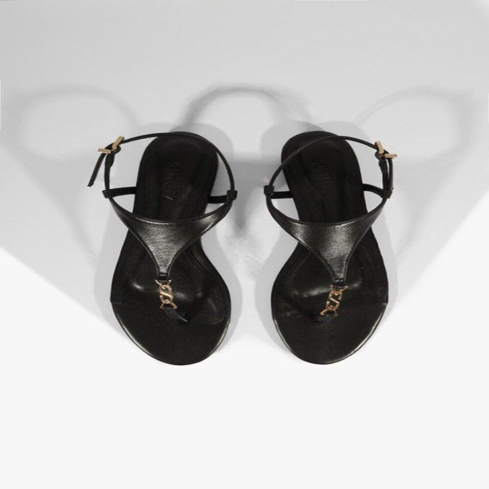 SANDÁLIA COURO FEMININA SCHUTZ KATE FLAT S211510240 Preto 4