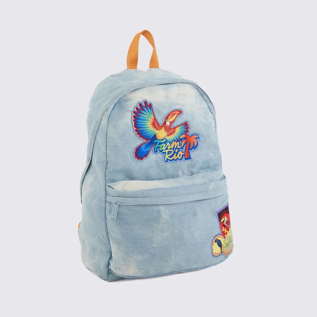 MOCHILA FARM XODO PATCH RIO JEANS 78327604 Azul/Caramelo 3