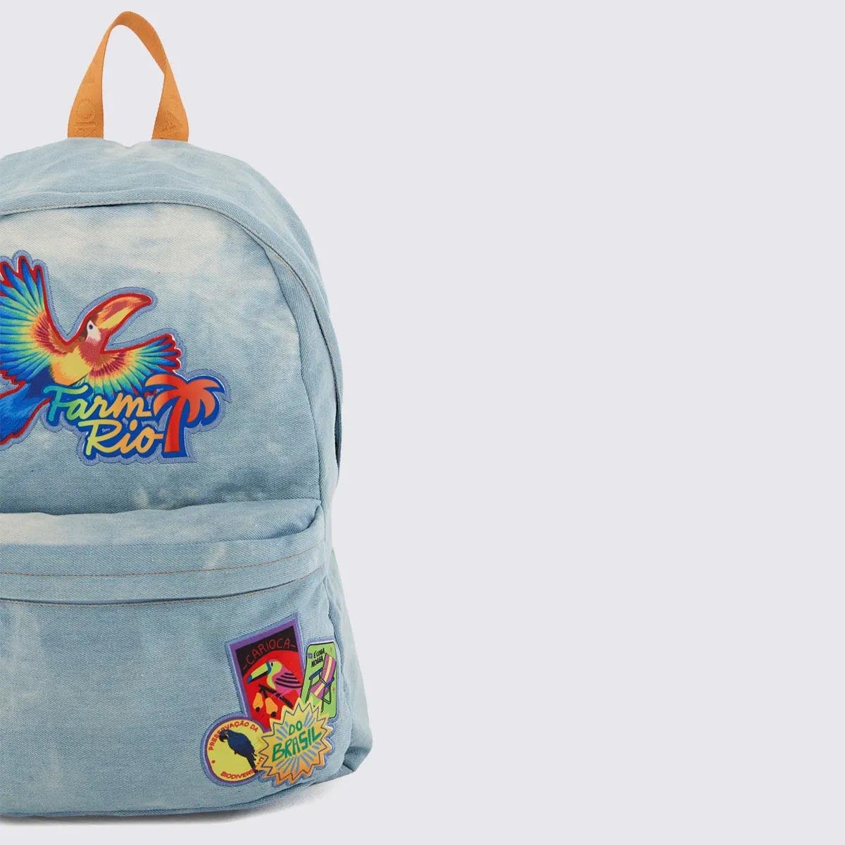MOCHILA FARM XODO PATCH RIO JEANS 78327604 Azul/Caramelo 4