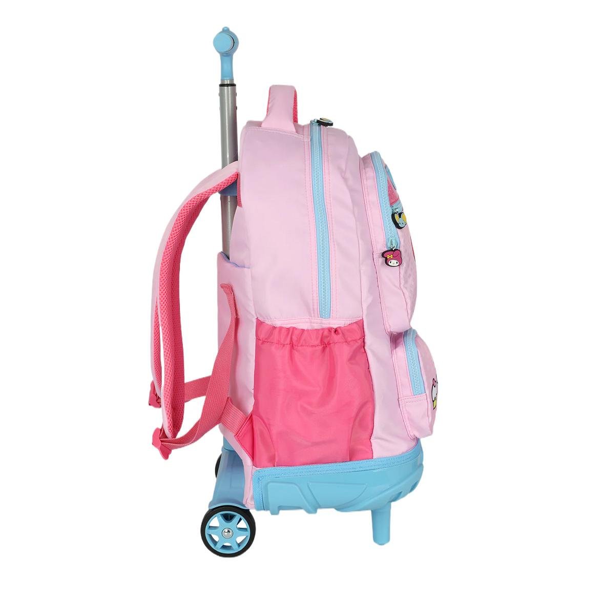 MOCHILA INFANTIL LUXCEL AMIGOS DA KELLO KITY COM RODAS MC49694SR Rosa 3