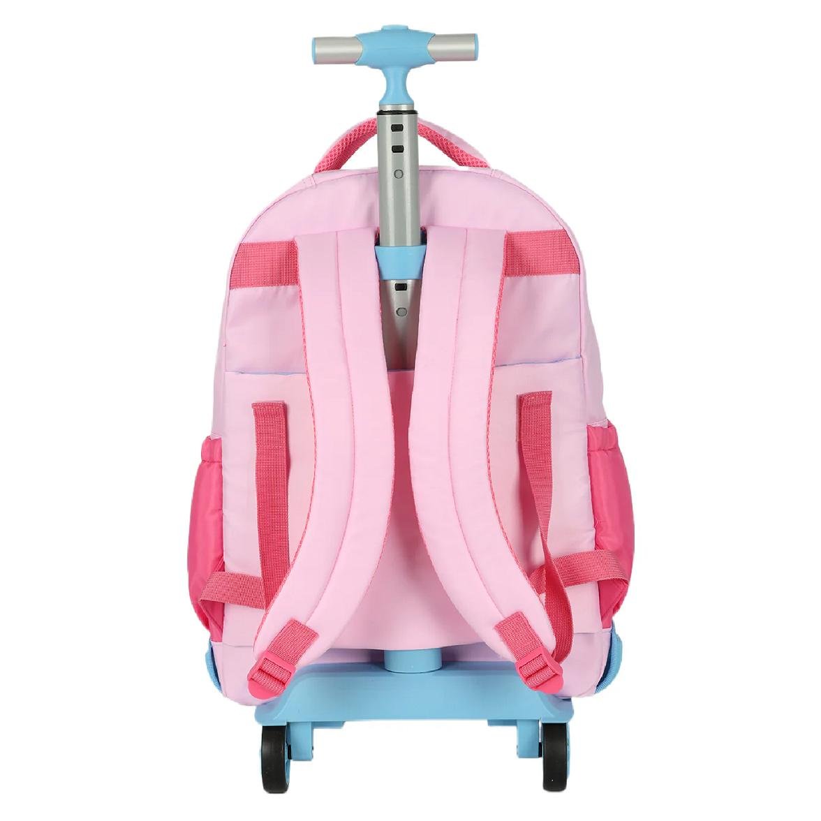 MOCHILA INFANTIL LUXCEL AMIGOS DA KELLO KITY COM RODAS MC49694SR Rosa 4