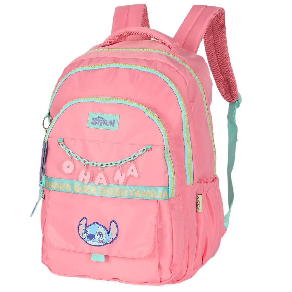 MOCHILA INFANTIL LUXCEL LAPTOP STITCH MJ50081SC Salmão 2