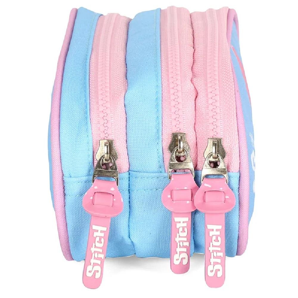 ESTOJO LUXCEL ZIPER TRIPLO INFANTIL STITCH ET50045SC Rosa 2