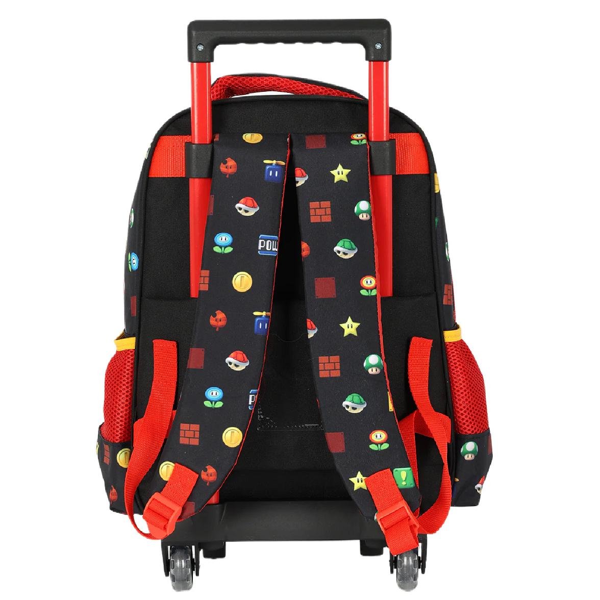 MOCHILA LUXCEL INFANTIL MARIO BROS COM RODAS IC42542MO Preto 4