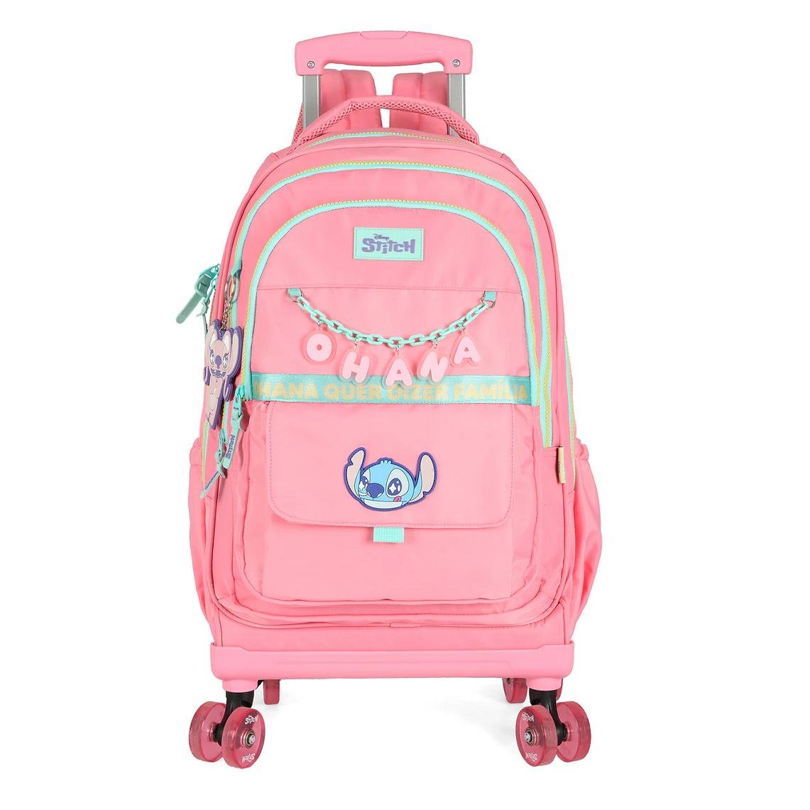 MOCHILA LUXCEL INFANTIL STITCH OHANA COM RODAS MC50082SC