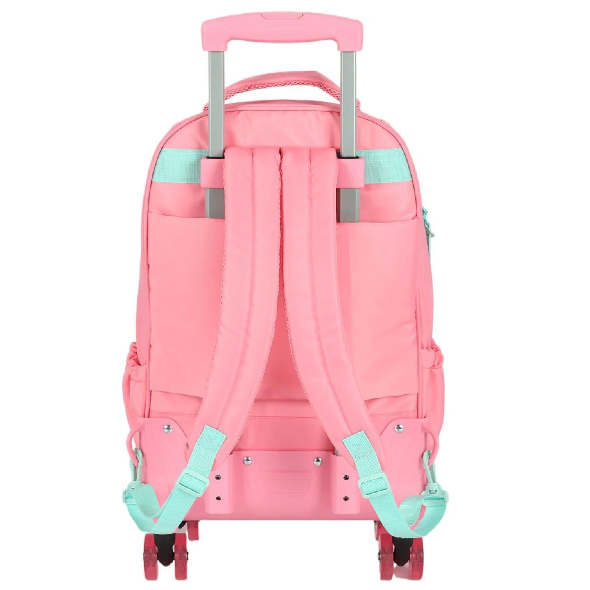 MOCHILA LUXCEL INFANTIL STITCH OHANA COM RODAS MC50082SC Salmão 4