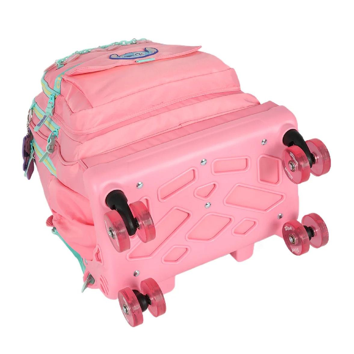 MOCHILA LUXCEL INFANTIL STITCH OHANA COM RODAS MC50082SC Salmão 6